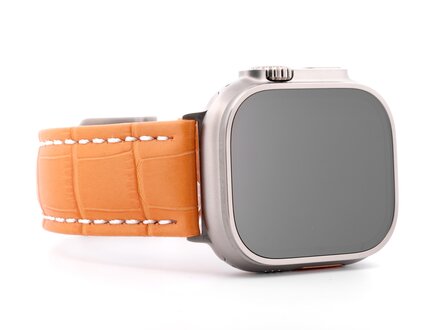 PvZ/Apple Watch Band Ultra titanium band oranje alligator 24mm PvZ/Apple Watch Band Ultra titanium band oranje alligator 24mm