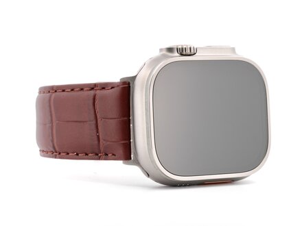 PvZ/Apple Watch Band Ultra titanium band FL-Imola kroko donkerbruin 24mm PvZ/Apple Watch Band Ultra titanium band FL-Imola kroko donkerbruin 24mm