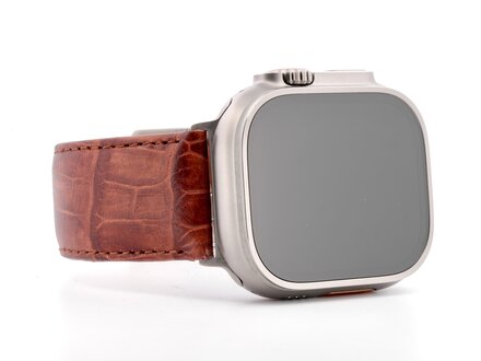 PvZ/Apple Watch Band Ultra titanium band Louisiana Kroko middenbruin 24mm PvZ/Apple Watch Band Ultra titanium band Louisiana Kroko middenbruin 24mm