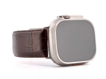 PvZ/Apple Watch Band Ultra titanium band Louisiana Kroko donkerbruin 24mm PvZ/Apple Watch Band Ultra titanium band Louisiana Kroko donkerbruin 24mm