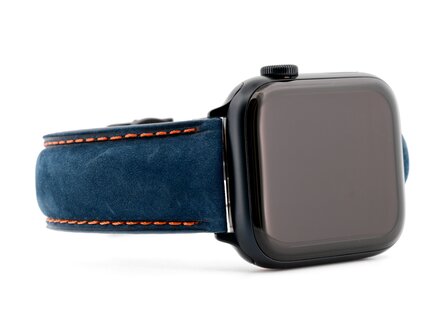 PvZ/Apple Watch Band Midnight blauw suede stierenleer 22MM PvZ/Apple Watch Band Midnight blauw suede stierenleer 22MM