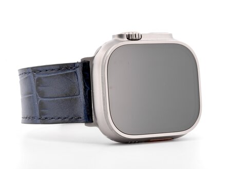 PvZ/Apple Watch Band Ultra titanium Italo-kroko marine alligator kalfsleer PvZ/Apple Watch Band Ultra titanium Italo-kroko marine alligator kalfsleer