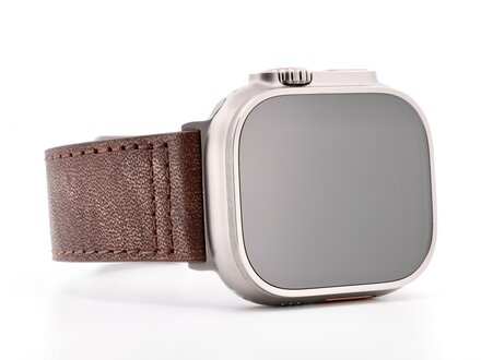 PvZ/Apple Watch Band Ultra titanium Italia hazelnut paardenleer PvZ/Apple Watch Band Ultra titanium Italia hazelnut paardenleer