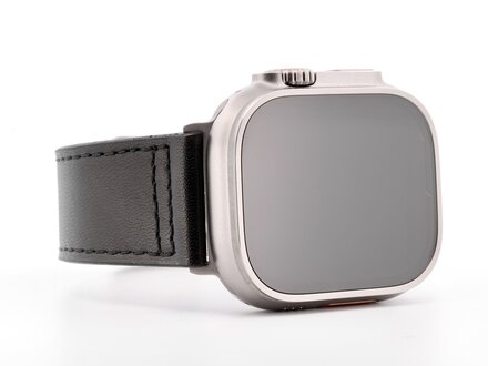 PvZ/Apple Watch Band Ultra titanium Italia zwart paardenleer PvZ/Apple Watch Band Ultra titanium Italia zwart paardenleer