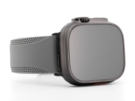 PvZ/Apple Watch Band Ultra Black Titanium band Birdy grijs rubber 24mm PvZ/Apple Watch Band Ultra Black Titanium band Birdy grijs rubber 24mm