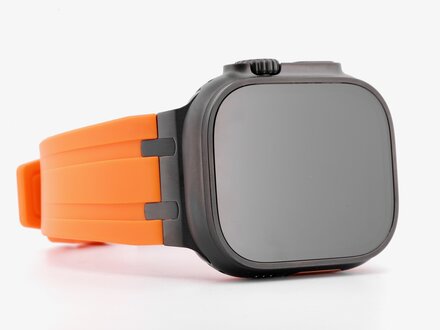 PvZ/Apple Watch Band AP style Oranje rubber Band zwart PvZ/Apple Watch Band AP style Oranje rubber Band zwart