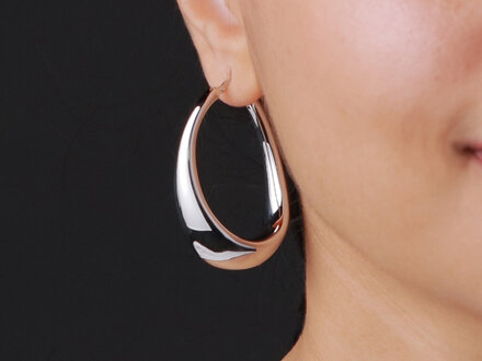 glow Chuncky Chic zilver ovale oorringen 107.0676.00 glow Chuncky Chic zilver ovale oorringen 107.0676.00