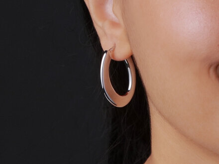 glow Chuncky Chic zilver ovale oorringen Organ Small 107.0680.00 glow Chuncky Chic zilver ovale oorringen Organ Small 107.0680.00