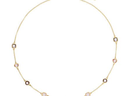 glow Jasseron collier Pale Pink bloem zilver verguld 55cm 102.8625.55 glow Jasseron collier Pale Pink bloem zilver verguld 55cm 102.8625.55