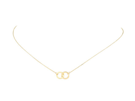 glow 14k geelgoud collier 2 cirkels 42cm 202.2160.42 glow 14k geelgoud collier 2 cirkels 42cm 202.2160.42