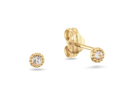 Jackie Gold Grimaldi White Topaz Studs JKE25.511