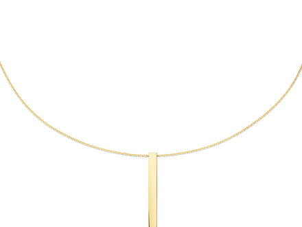 Jackie Gold Engraving Long Bar Necklace JKN24.414