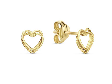 Jackie Gold Twisted Heart Studs JKE24.442