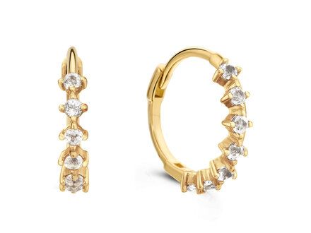Jackie Gold Radiance White Topaz Hoops JKE24.440