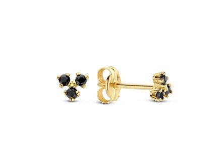 PDA Gold Miro Triangle Onyx Studs JKE23.012