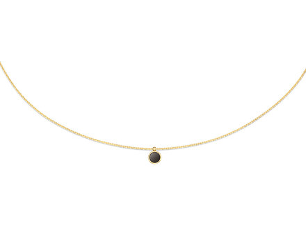 Jackie Gold Black Agate Necklace JKN24.401