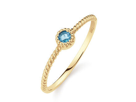 Jackie Gold Grimaldi Blue Topaz Ring mt 56 JKR25.512
