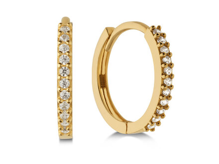 glow 14k geelgoud creolen zirconia 15mm 207.0148.15