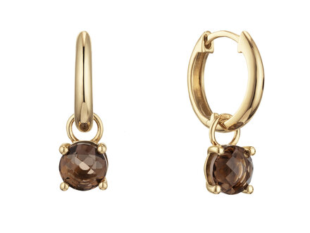 glow 14k geelgoud  La Terre rookkwarts klapoorringen 207.2303.00