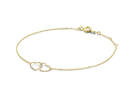 Jackie 14k geelgoud Fouble Heart Bracelet JKB23.049