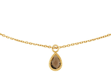 Jackie 14k geelgoud Amstel Smoky Quartz Necklace JKN25.561
