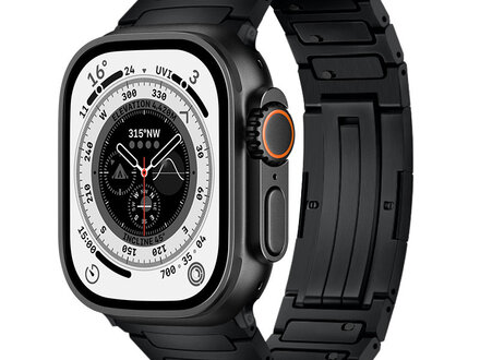 PvZ/Apple Watch Band T4 full black titanium vouwsluiting 46/49mm