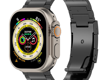 PvZ/Apple Watch Band T2 black titanium shiny 46mm