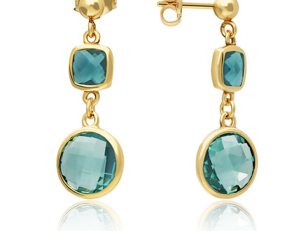 glow Colors from Nature Pacific Blue Duo kleursteen oorstekers 106.8611.01