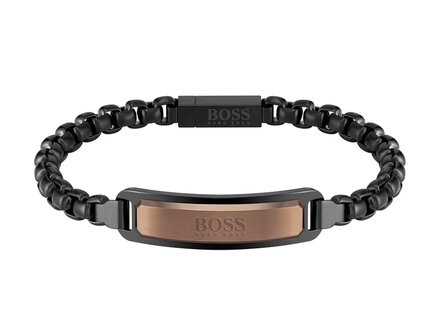 Boss Schakel armband zwart HBJ1580183M
