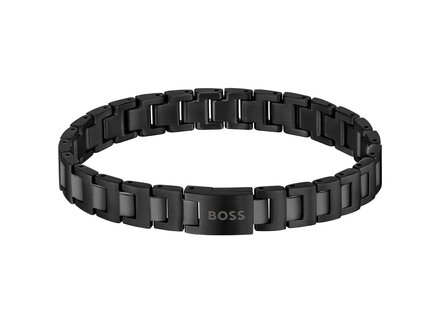 Boss Candor stalen schakel armband 19cm zwart HBJ1580752