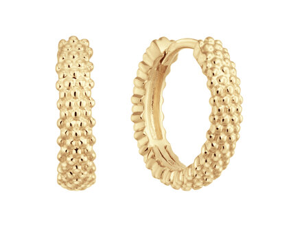 glow 14k Yellow gold klapcreolen mini dots 207.1226.00