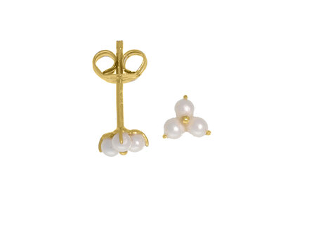 glow 14k Yellow gold oorstekers triple pearl 206.2147.00