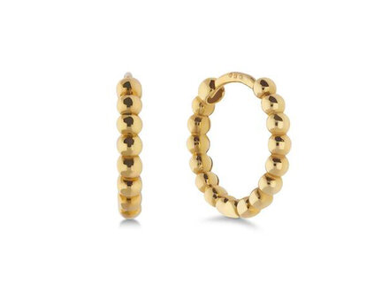 glow 14k Yellow gold klapcreolen bubbels 8mm 207.0171.08