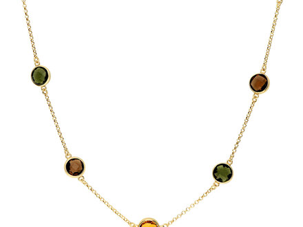 glow Autumn zilver verguld collier 55cm 102.8610.55