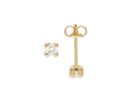 glow 14k Yellow gold oorstekers solitair 4mm 206.2018.04