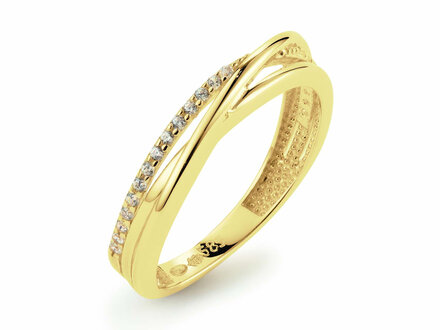 glow 14k Yellow gold ring 3 banen zirconia mt 54 214.1039