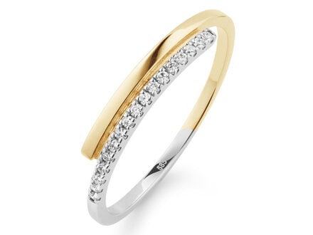 Yara 14k bicolor Infini ring 16/0,09ct Labgrown mt 58 268R.4007.009
