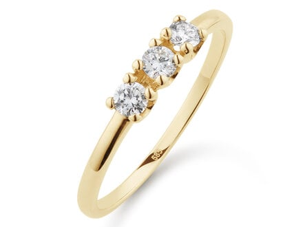 Yara 14k geelgoud memoire ring 3/0,15ct Labgrown mt 58 264R.1023.030
