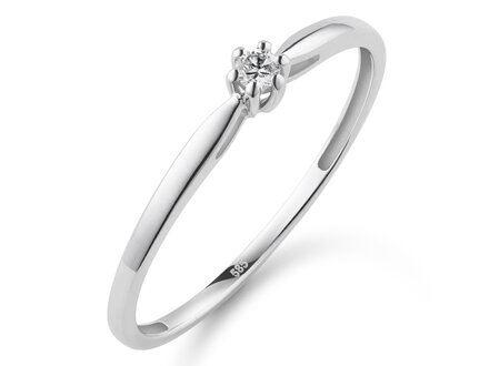 Yara 14k witgoud solitaire ring 1/0,05ct labgrown mt 54 260R.2006.005