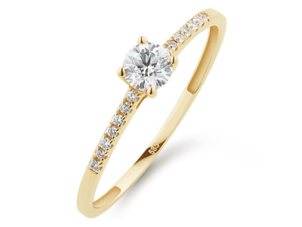Yara 14k geelgoud solitaire ring 14/0,37ct labgrown mt 56 260R.1001.037