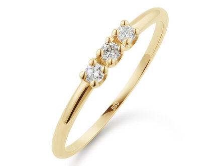 Yara 14k geelgoud memoire ring 3/0,15ct labgrown 264R.1023.015