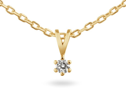 Yara 14k geelgoud solitaire collier 1/0,20ct labgrown 260N.1006.020