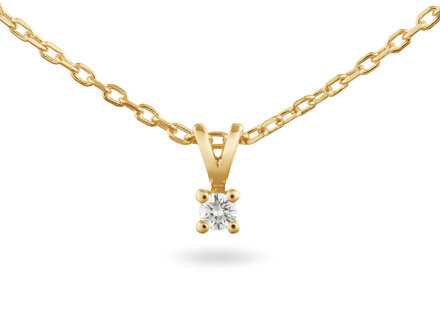 Yara 14k geelgoud solitaire collier 1/0,05ct labgrown 260N.1004.005