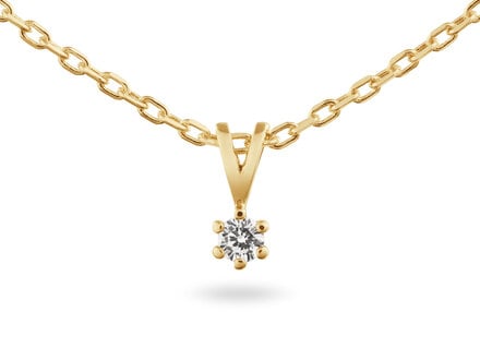Yara 14k geelgoud solitaire collier 1/0,05ct labgrown 260N.1006.005