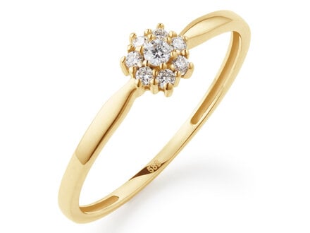 Yara 14k geelgoud rosette ring 8/0,09ct labgrown 266R.1002.009