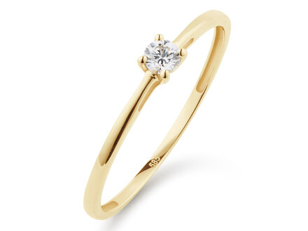 Yara 14k geelgoud solitaire ring 1/0.10crt labgrown 260R.1004.010