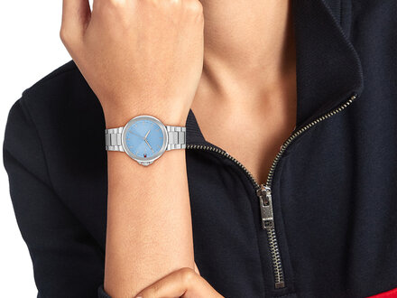 Tommy Hilfiger Lori staal light blue 34mm TH1782777