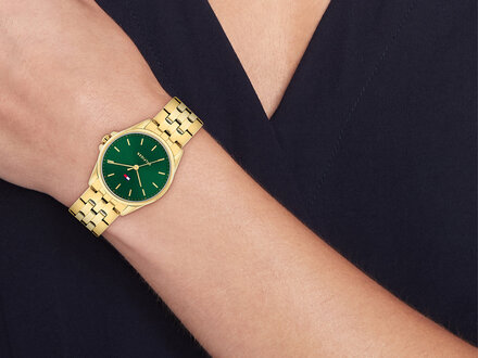 Tommy Hilfiger Jade goudkleurig green 30mm TH1782799
