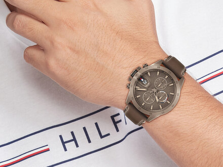 Tommy Hilfiger Jameson brown leather 43mm TH1792196