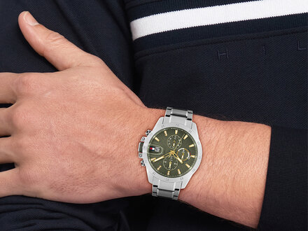 Tommy Hilfiger Jameson staal green 43mm TH1792197